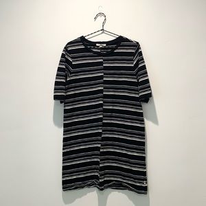 Vans Black and White Striped T-shirt Dress Size L